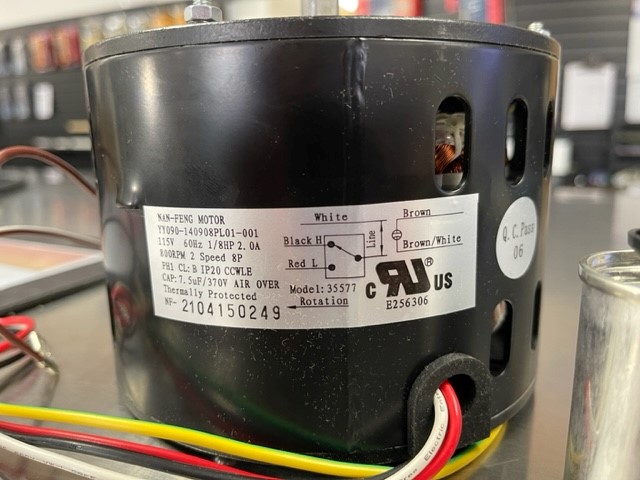 Airvent 1/8 HP 115v 60hz 800 RPM whole house fan motor with capacitor