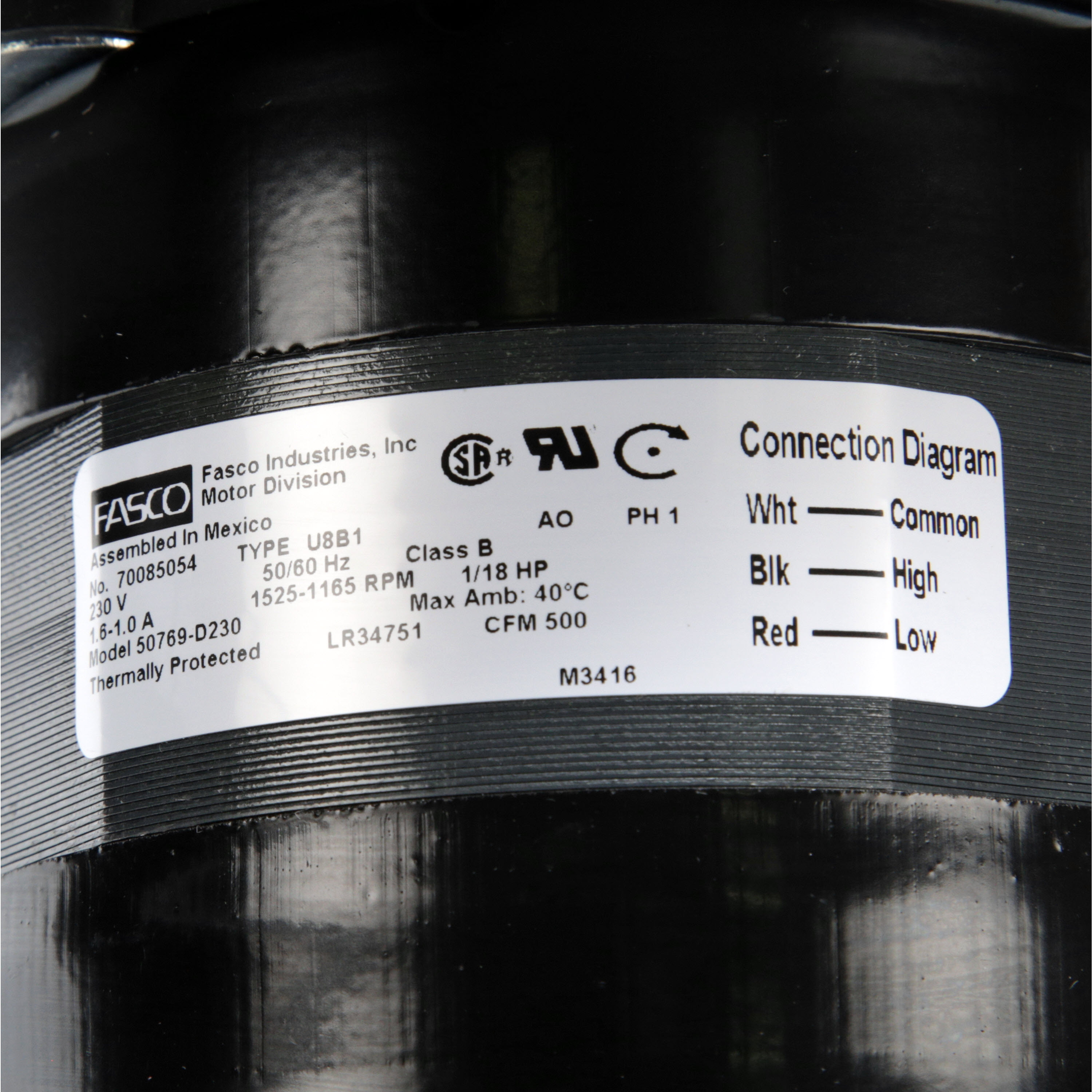 Fasco 50769-D230 480 CFM 1350 RPM 230 Volts Centrifugal Blower