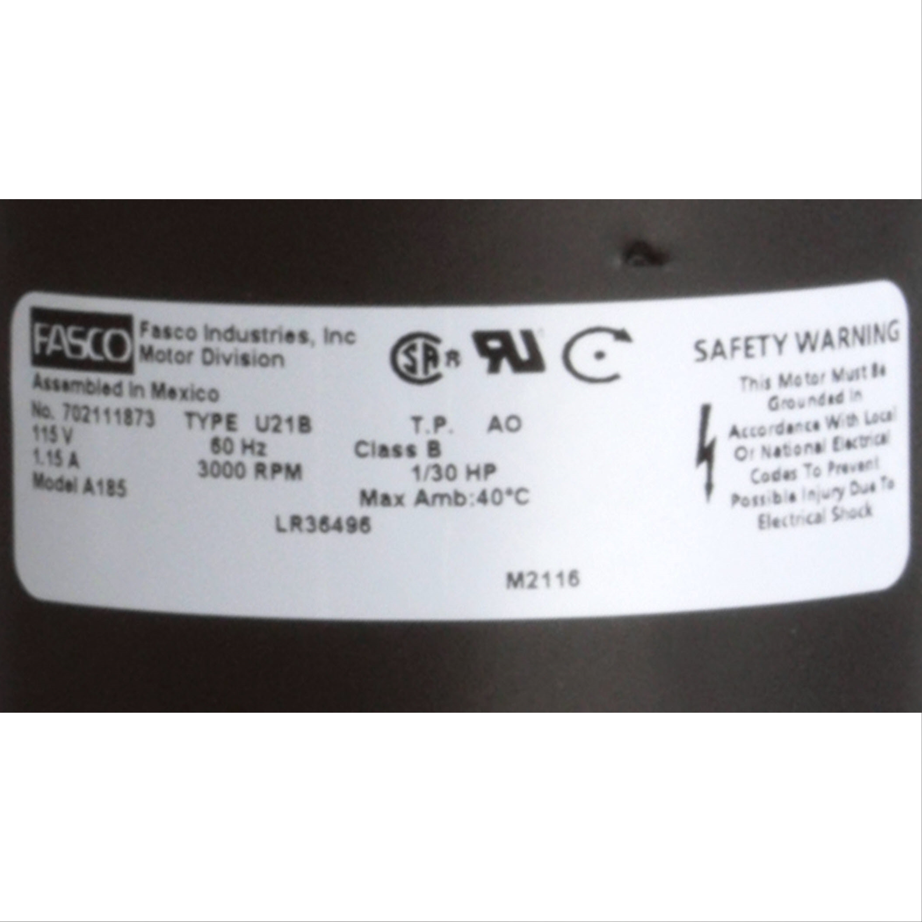 Fasco A185 3000 RPM 115 Volts OEM Replacement Draft Inducer Blower