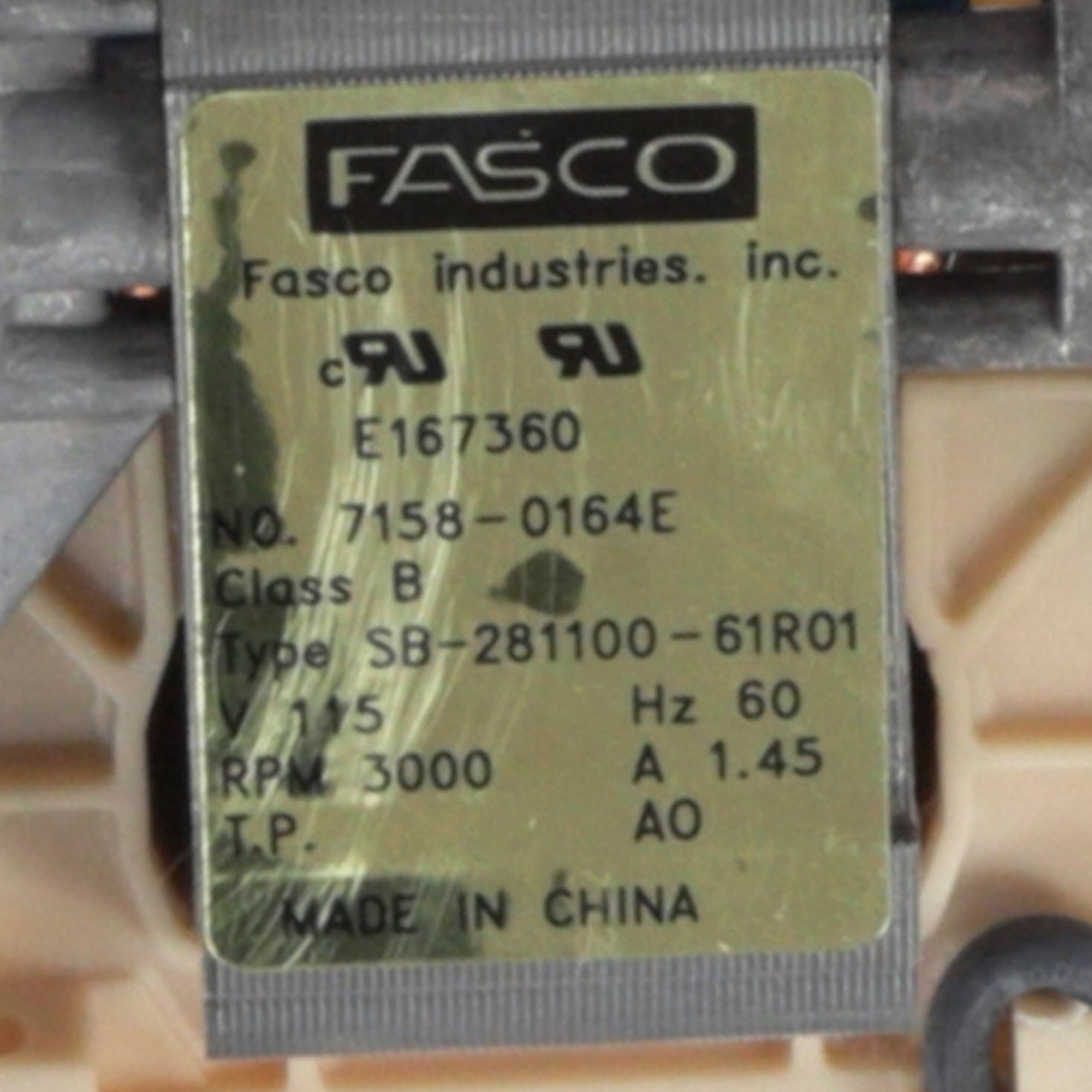 Fasco A262 3000 RPM 115 Volts OEM Replacement Draft Inducer Blower