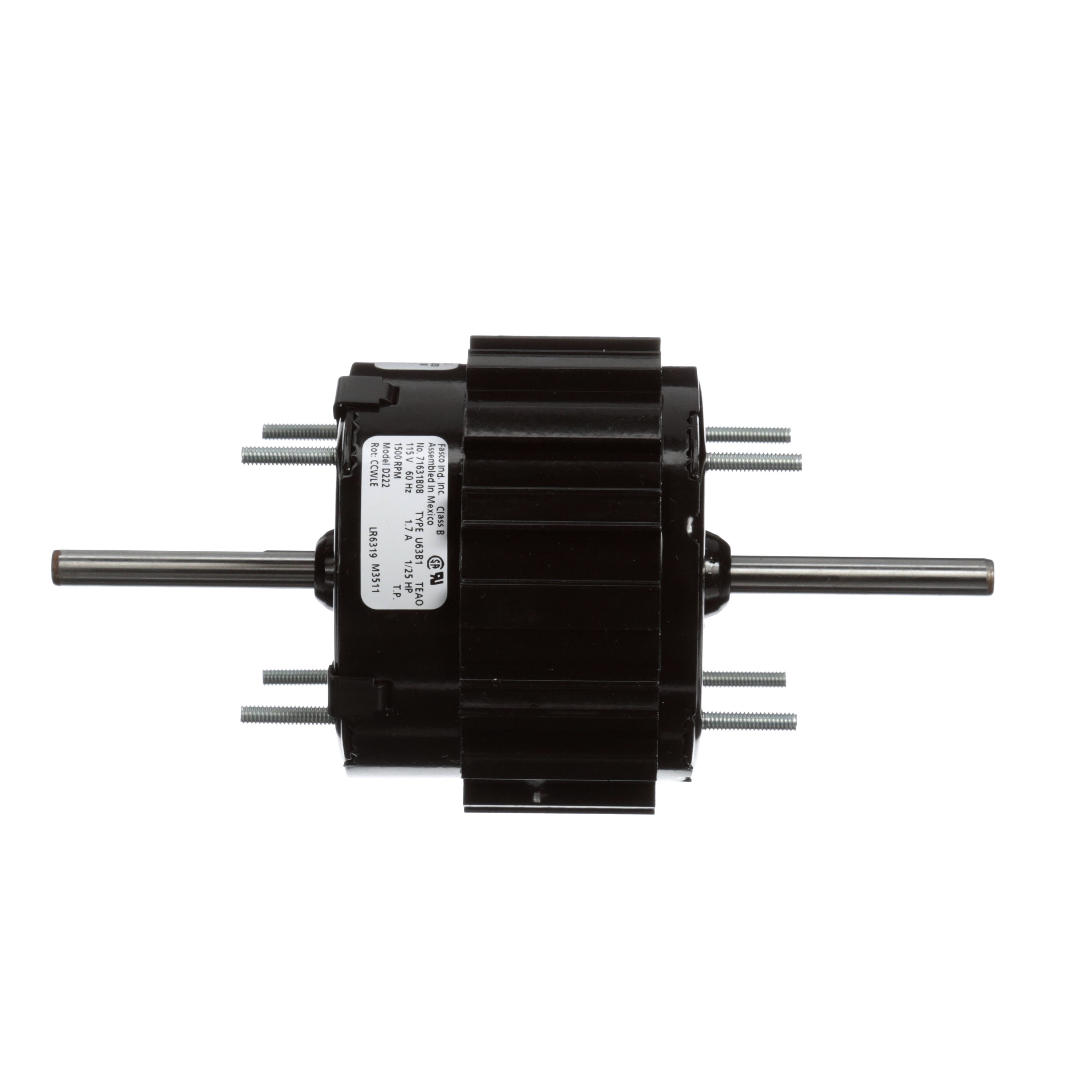 Fasco D222 1/25 HP 1500 RPM 115 Volts Flue Exhaust and Draft Booster Blower Motor