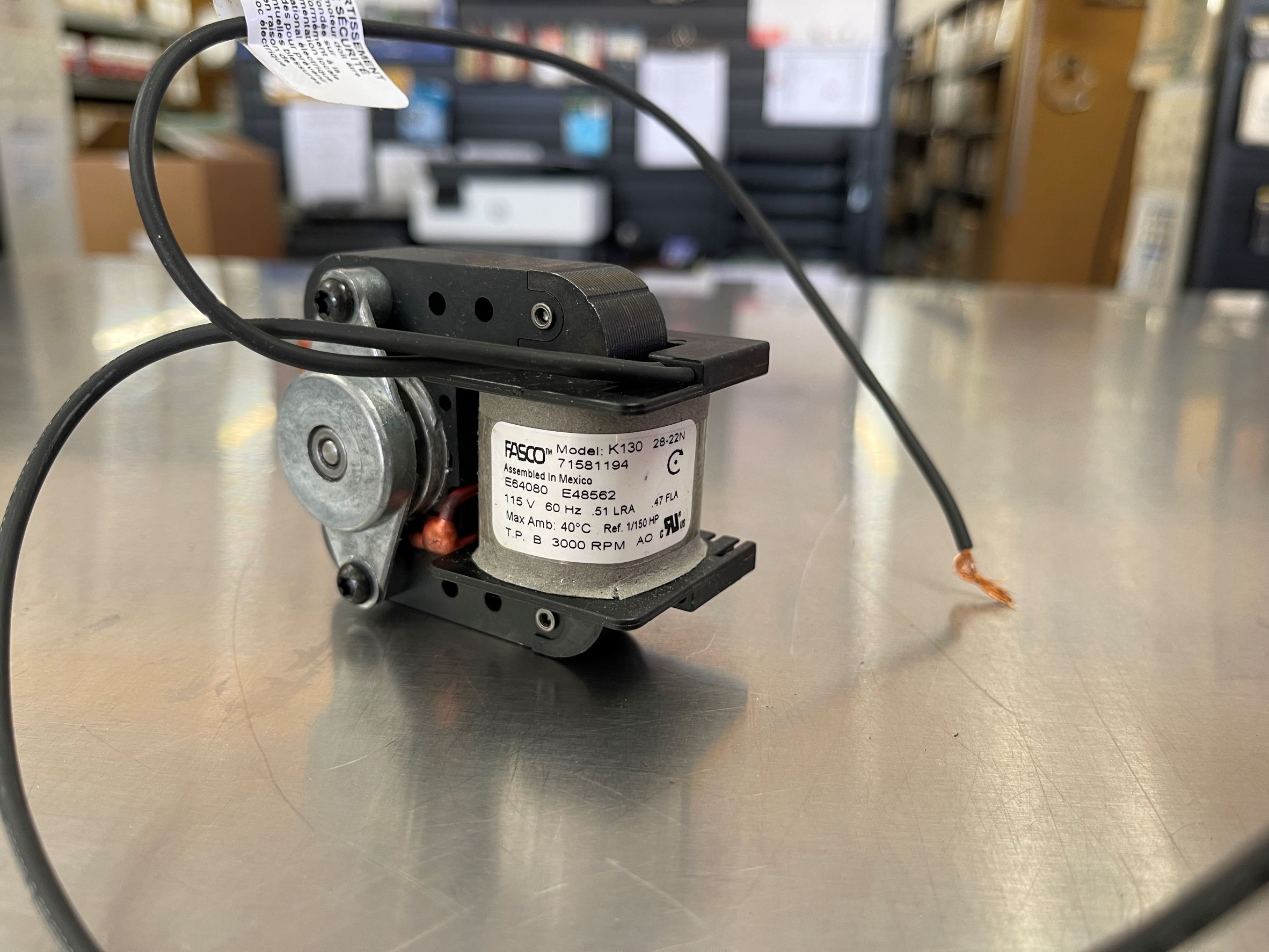 Fasco K130 1/150 HP 3000 RPM 115 Volts C-Frame Motor