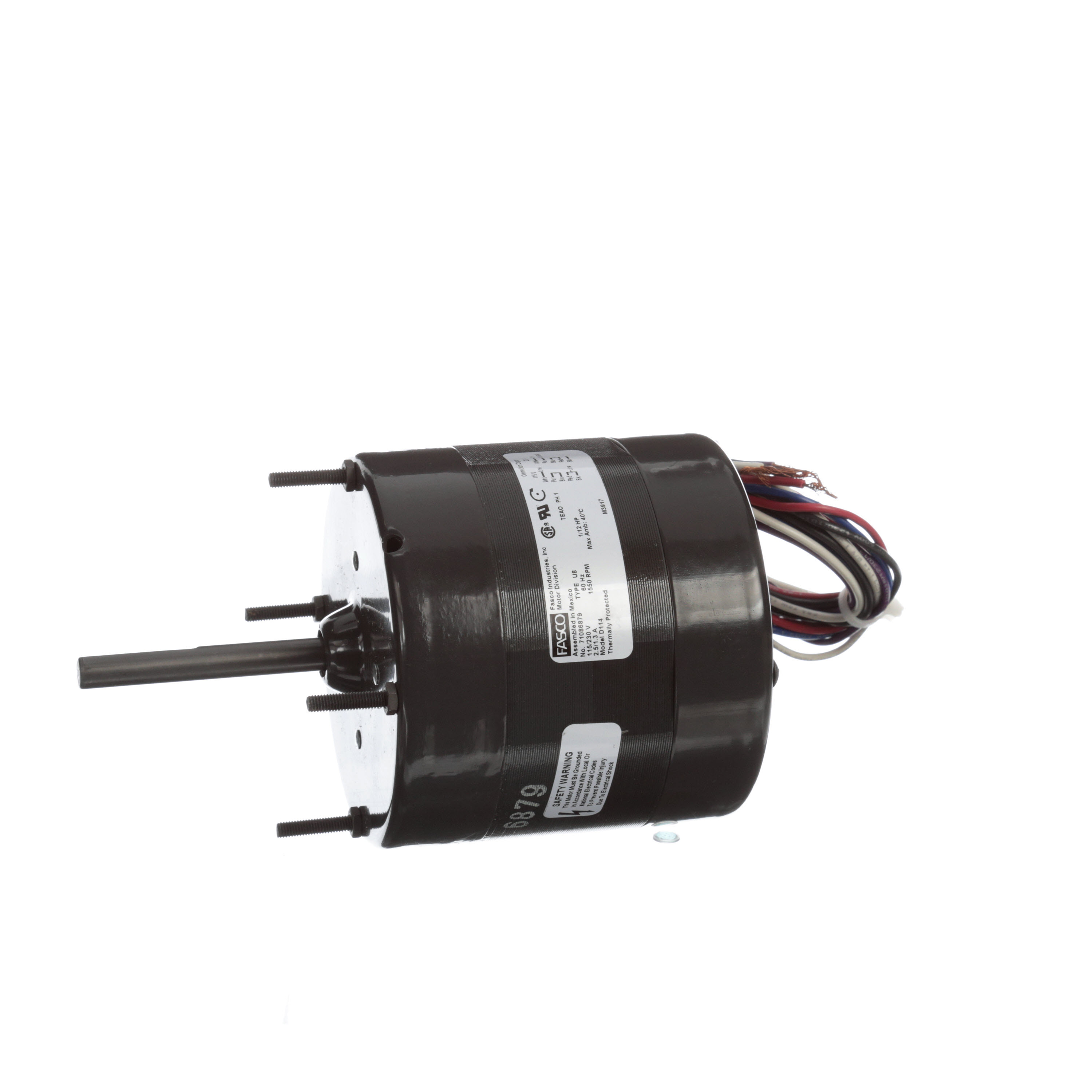 Fasco D114 1/12 HP 1550 RPM 115/230 Volts Fan Coil Unit Motor