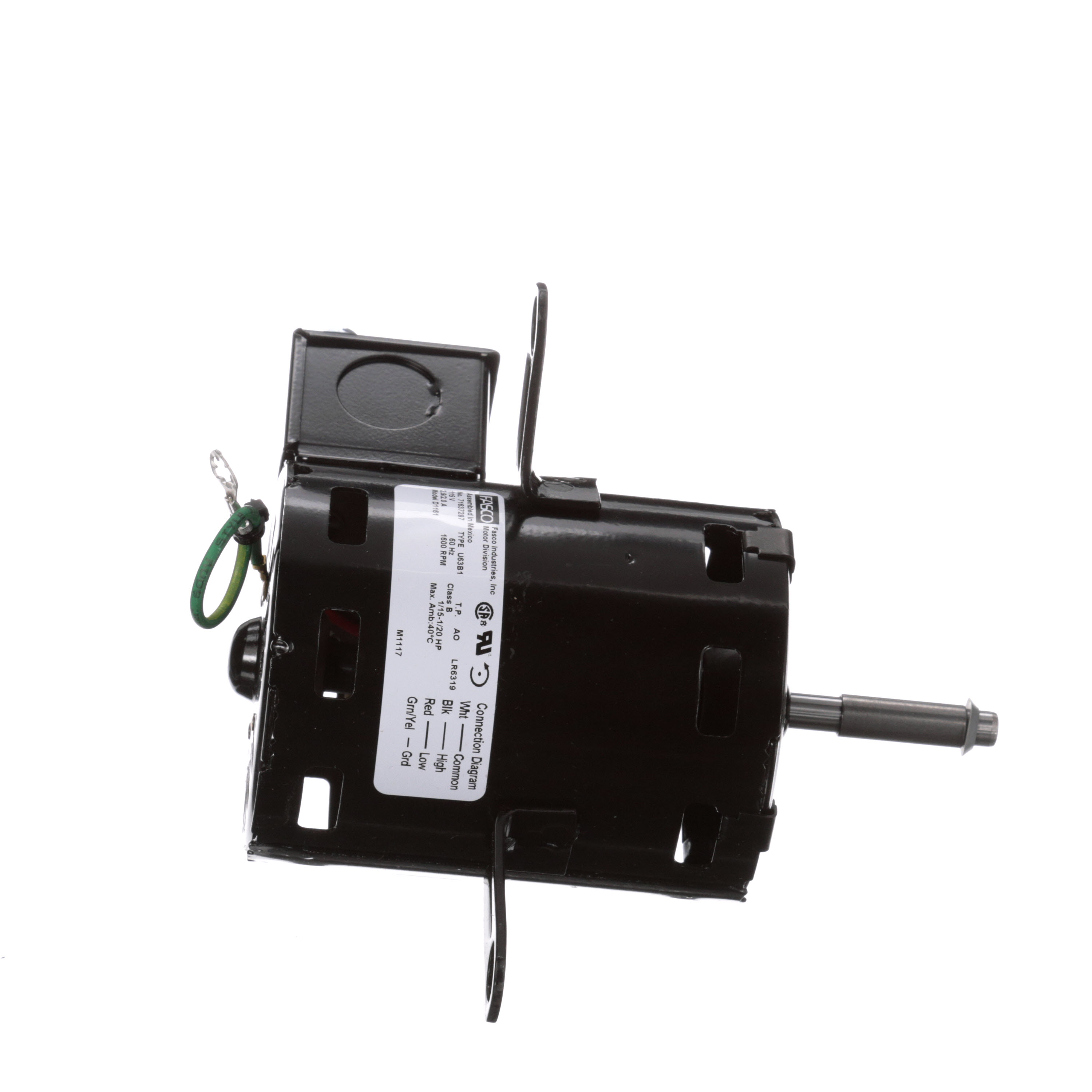 Fasco D1161 1/15 HP 1600 RPM 115 Volts General Purpose Fan Motor