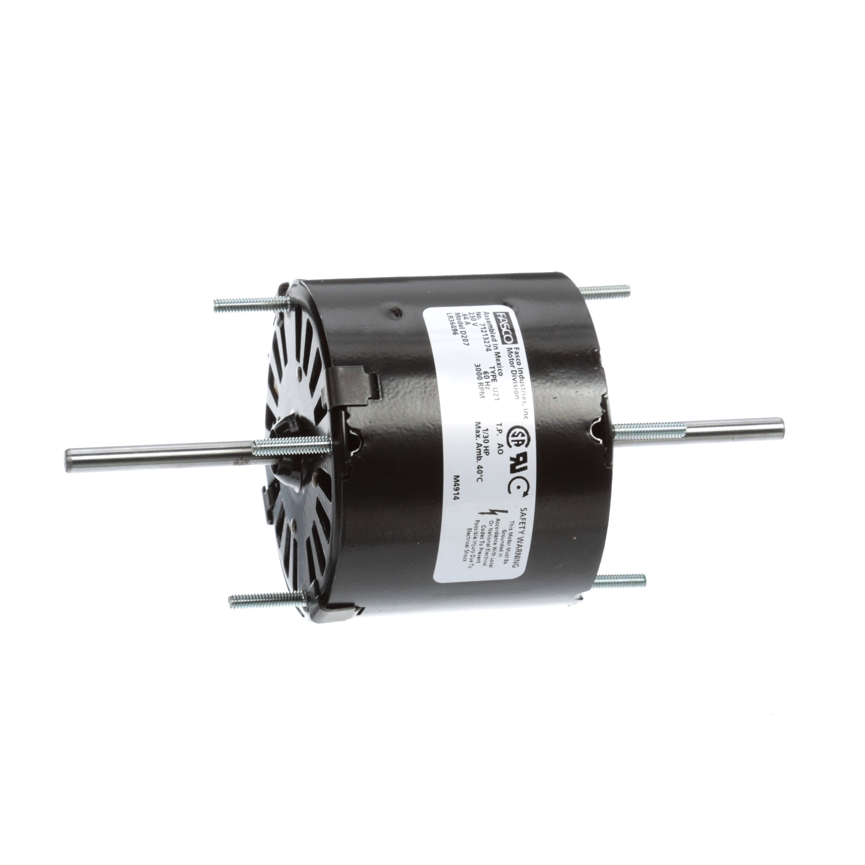 Fasco D207 1/30 HP 3000 RPM 230 Volts General Purpose Fan Motor