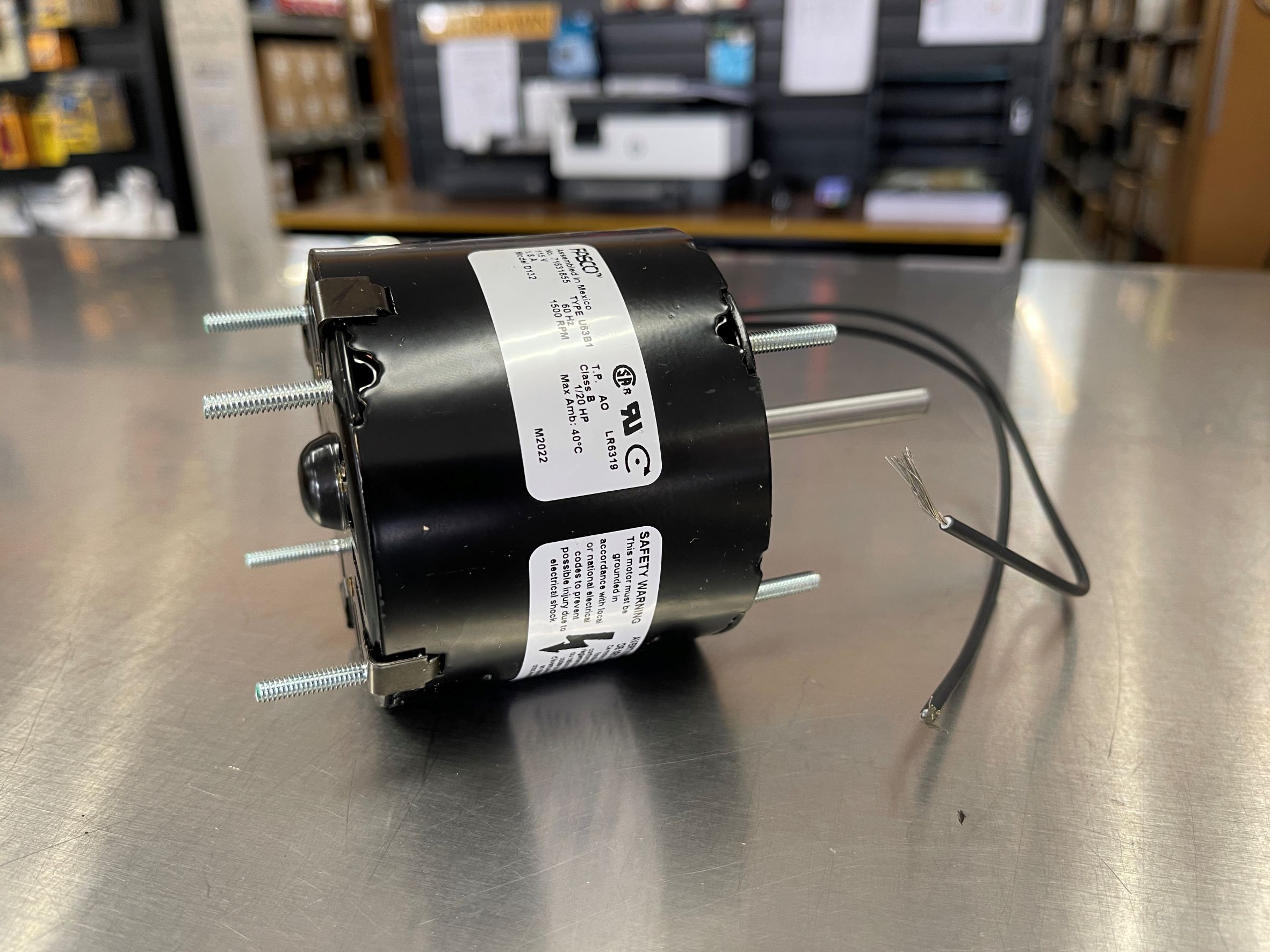 Fasco D132 1/20 HP 1500 RPM 115 Volts General Purpose Fan Motor