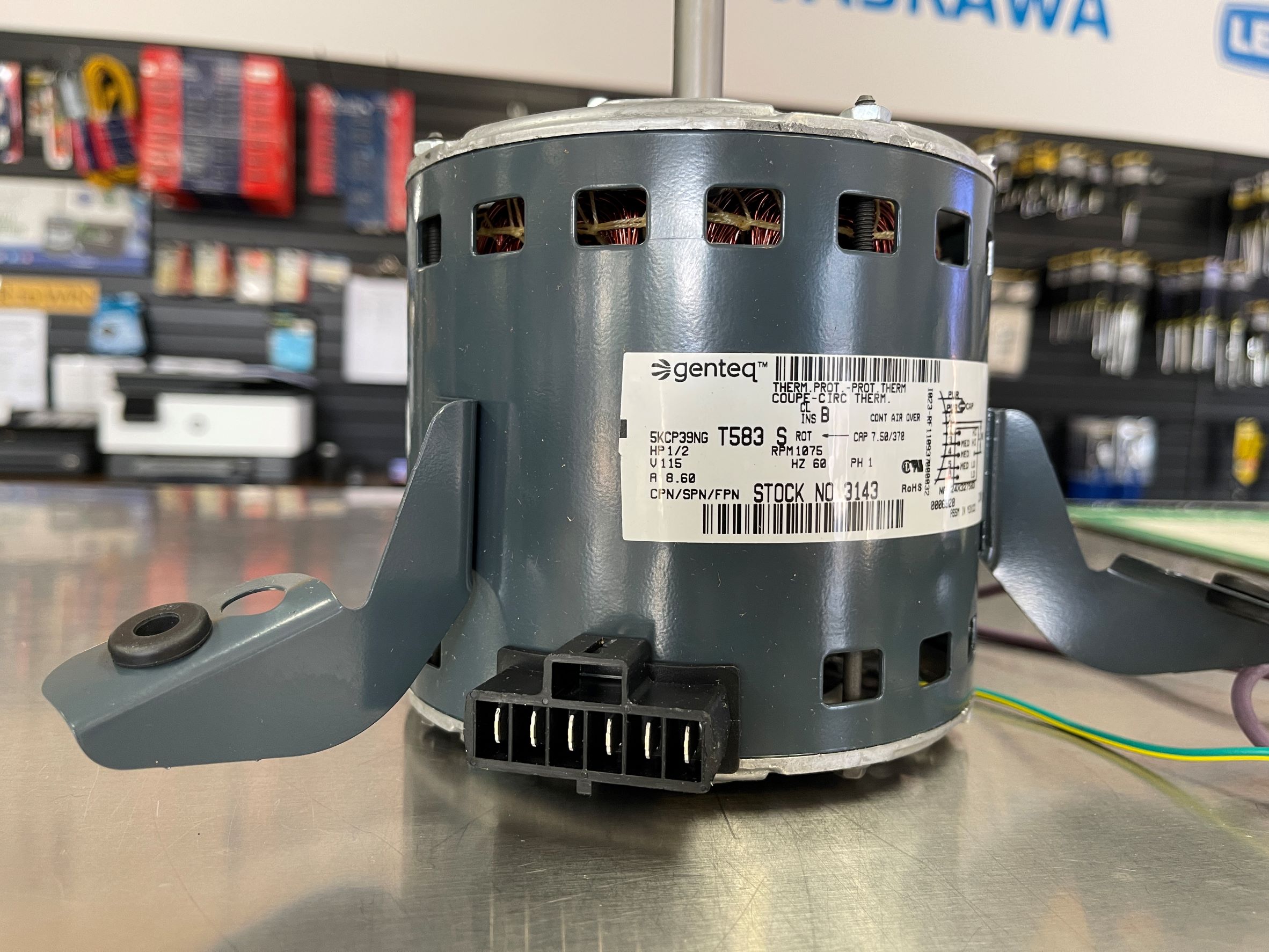 Genteq 3143 1/2 HP 1075 RPM 115 Volts Lennox Replacement Motor