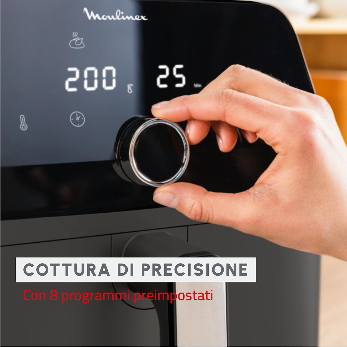Friggitrice Ad Aria Moulinex Easy Fry Mega - 7.5L, 8 Programmi, Compatta, App Ricette, Nera EZ855H - Foto 3