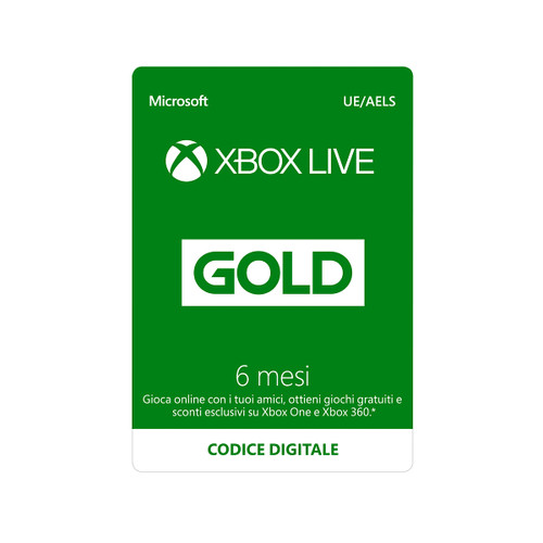 MICROSOFT - MICROSOFT XBOX LIVE GOLD 6 MESI - 8080001008 MICROSOFT - MICROSOFT XBOX LIVE GOLD 6 MESI - 8080001008
