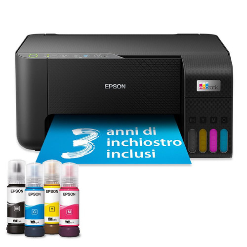 EPSON - EcoTank ET-2860 Stampante Inkjet Multifunzione A4, serbatoi ricaricabili, 3 anni inchiostro inclusi, 20 € di cashback* - 2240000350