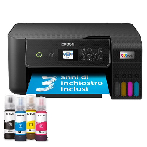EPSON - EcoTank ET-2870 Stampante Inkjet Multifunzione A4, serbatoi ricaricabili, 3 anni inchiostro inclusi - 2240000351