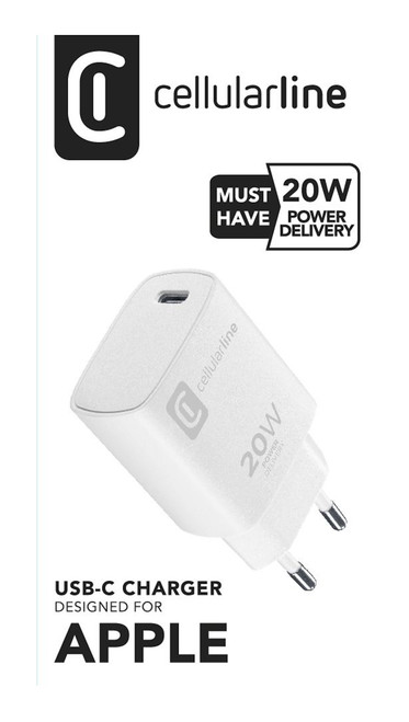 CELLULARLINE - CARICABATTERIA RETE APPLE 20W SMALL BIANCO - 2230015609