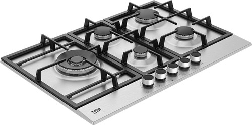 BEKO - Piano a Gas con PractiClean, 4 Bruciatori + 1 Wok High Power, 75 cm - 2230015516