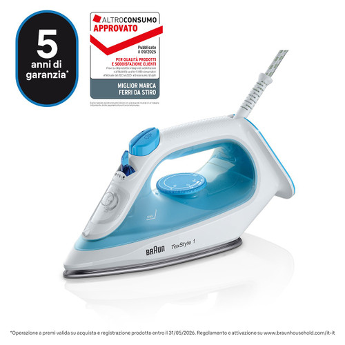 BRAUN - FERRO A VAPORE TEXSTYLE 1 SI1050BL - 2230005380 BRAUN 0 | Trony.it