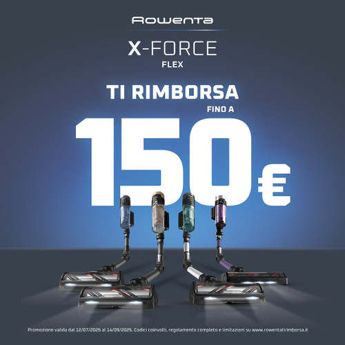 ROWENTA - XForce Flex 9.60, Aspirapolvere senza fili, Modello Allergy, fino a 100 AW, Autonomia 45 Min, Tecnologia Flex, RH2037 - 2230002490