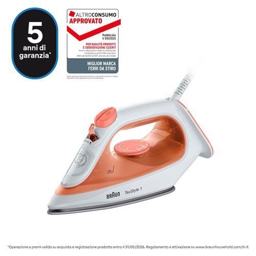 BRAUN - FERRO A VAPORE TEXSTYLE 1 SI1009OR - 2210011682 BRAUN 0 | Trony.it