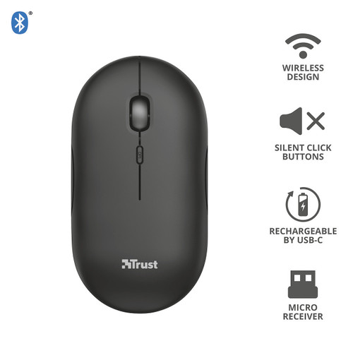 TRUST - PUCK WIRELESS MOUSE BLACK - 2200013135