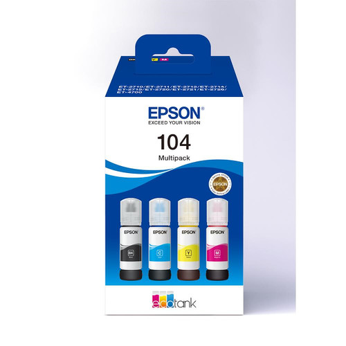 EPSON - EPSON FLACONE INCHIOSTRO ECOTANK 104 MPK 4 COL - 2200012861 EPSON - EPSON FLACONE INCHIOSTRO ECOTANK 104 MPK 4 COL - 2200012861