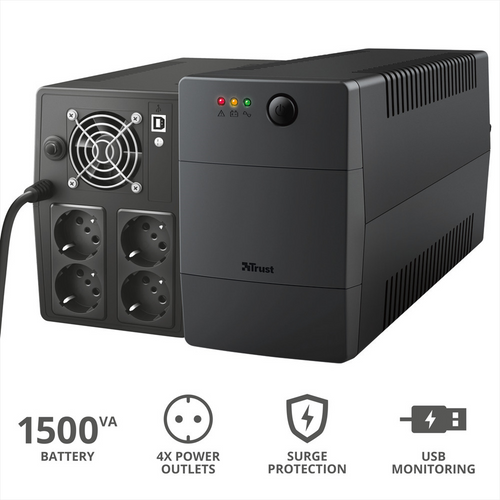 TRUST - PAXXON 1500VA UPS 4 OUTLETS - 2200000419 TRUST - PAXXON 1500VA UPS 4 OUTLETS - 2200000419