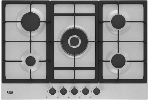 BEKO - Piano a Gas con PractiClean, 4 Bruciatori + 1 Wok High Power, 75 cm - 2230003446