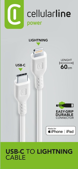 CELLULARLINE - POWER CABLE 60CM - USB-C TO LIGHTNING - 2190005480