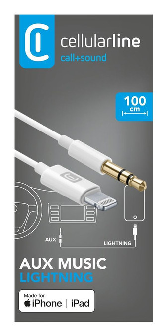 CELLULARLINE - AUX MUSIC CABLE - LIGHTNING - 2190002005