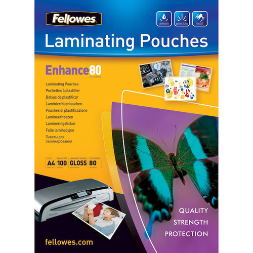 FELLOWES - CF 100 POUCHES PER PLASTIFICATRICI A4 80MY - 2240003597 FELLOWES - CF 100 POUCHES PER PLASTIFICATRICI A4 80MY - 2240003597