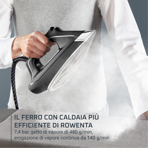 ROWENTA - Eco Steam Pro, Ferro da stiro con Caldaia, Potenza 2800 W, Pressione 7,4 Bar, Colpo Vapore 480 g/min, DG9611 - 242001282