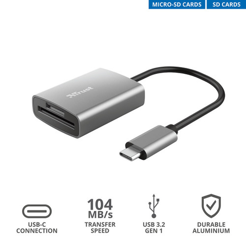 TRUST - DALYX FAST USB-C CARDREADER - 2200015127 TRUST - DALYX FAST USB-C CARDREADER - 2200015127