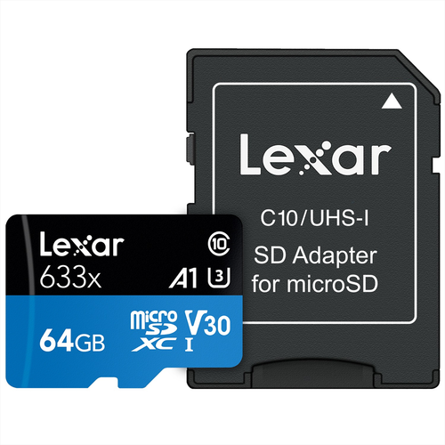 LEXAR - MICROSDHC 633X 64GB W/ADA GLOBAL - 2200012326