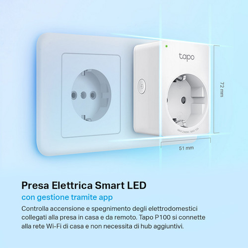 TP-LINK - TP-LINK TAPO P100 - PRESA ELETTRICA SMART WI-FI CO - 2200001963 TP-LINK - TP-LINK TAPO P100 - PRESA ELETTRICA SMART WI-FI CO - 2200001963