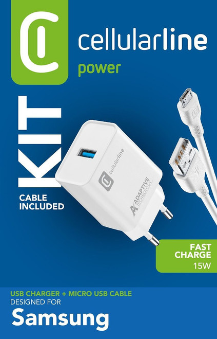 CELLULARLINE - ADAPTIVE FAST CHARGER KIT 15W - MICRO USB - SAMSU - 2170021416