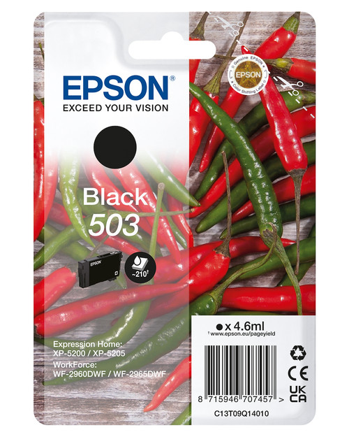 EPSON - EPSON SERIE 503 PEPERONCINI NERO STD T09Q CARTUCCIA DI INCHIOSTRO ORIGINALE - 2220009188 EPSON - EPSON SERIE 503 PEPERONCINI NERO STD T09Q CARTUCCIA DI INCHIOSTRO ORIGINALE - 2220009188