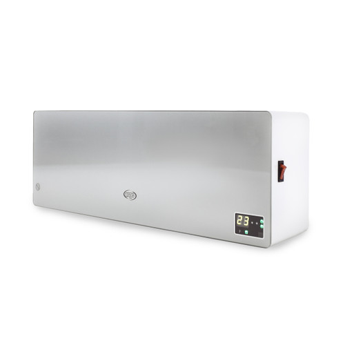 Argo Clima Spa - Argo Chic Silver, termoventilatore ceramico a parete con display a LED, telecomando ad infrarossi e timer settimanale - 2150011451