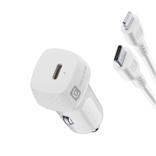 CELLULARLINE - USB-C CAR CHARGER KIT 20W - USB-C TO LIGHTNING - - 2210001812