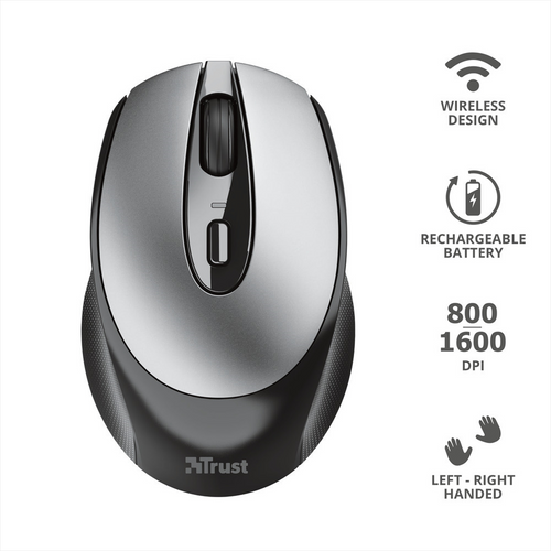 TRUST - ZAYA WRL RCHRGABLE MOUSE BLK - 2200006592