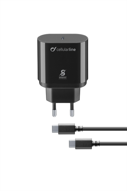 CELLULARLINE - SUPER FAST CHARGER KIT 25W - USB-C TO USB-C - SAM - 2190013406 CELLULARLINE - SUPER FAST CHARGER KIT 25W - USB-C TO USB-C - SAM - 2190013406