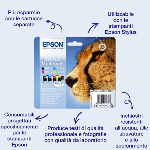 EPSON - T071 GHEPARDO MULTIPACK 4COLORI T0715 - 1802132132