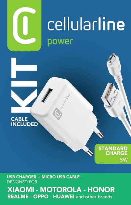 CELLULARLINE - USB CHARGER KIT 1A - MICRO USB - HUAWEI, XIAOMI, - 2140005751