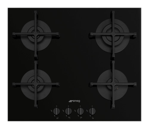 SMEG - Smeg Universal PV264B piano cottura Nero Da incasso 60 cm Gas 4 Fornello - 2230007940