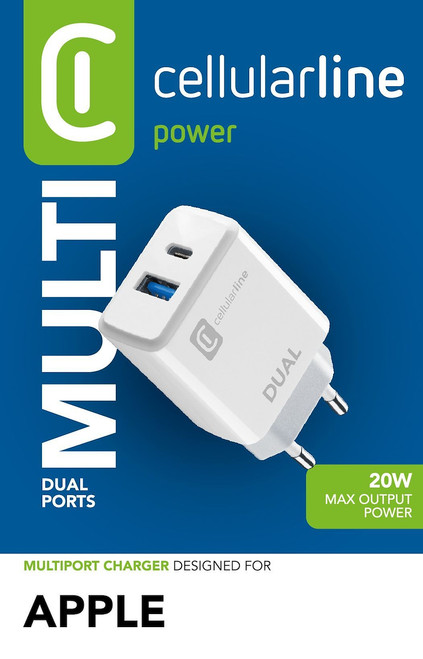 CELLULARLINE - DUAL CHARGER - IPHONE 8 OR LATER - 2210001470 CELLULARLINE 0 | Trony.it