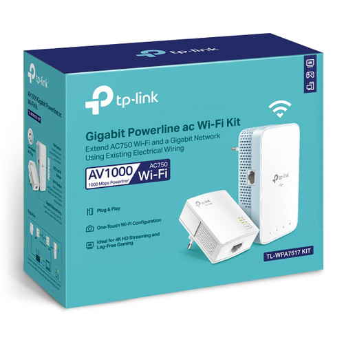 TP-LINK - TL-WPA7517KIT POWERLINE AV1000+WI-FI AC750-GIGABIT - 2210001220 TP-LINK - TL-WPA7517KIT POWERLINE AV1000+WI-FI AC750-GIGABIT - 2210001220