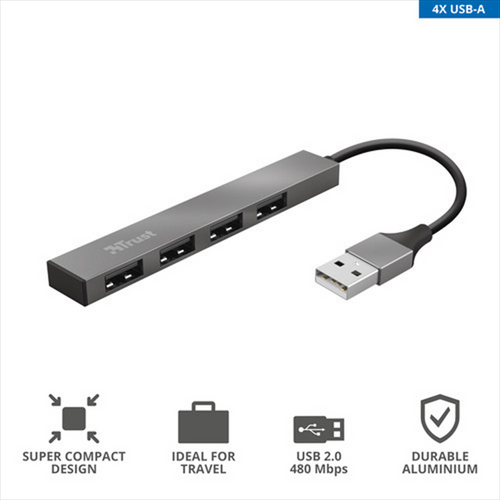 TRUST - HALYX 4-PORT MINI USB HUB - 2200004322 TRUST 0 | Trony.it