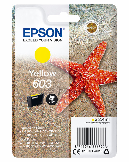 EPSON - 603 STELLA MARINA T03U STANDARD SINGLE GIALLO - 2190010109 EPSON - 603 STELLA MARINA T03U STANDARD SINGLE GIALLO - 2190010109