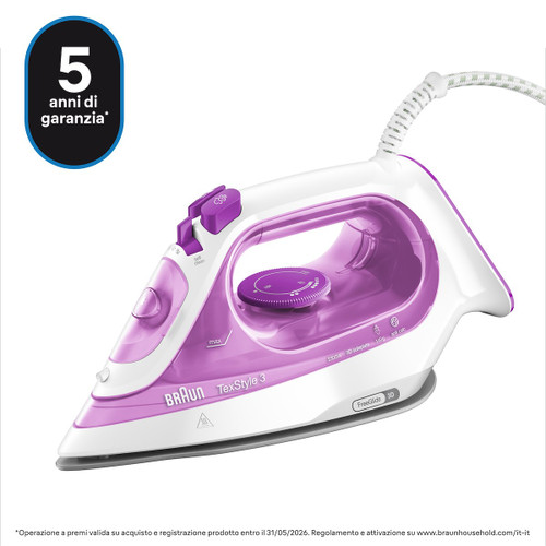 BRAUN - FERRO A VAPORE TEXSTYLE 3 SI3030PU - 2180020039 BRAUN 0 | Trony.it