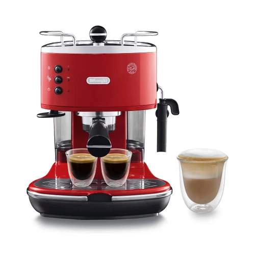 DE'LONGHI - De'Longhi ICONA - Macchina da Caffè Manuale Espresso e Cappuccino, Polvere e Cialde ESE, 1.4L, 1100W, Rosso (ECO311.R) - 2150003123
