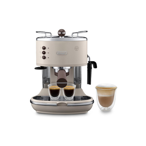 DE'LONGHI - De'Longhi ICONA VINTAGE - Macchina da Caffè Manuale Espresso e Cappuccino, Polvere e Cialde ESE,1.4L, Beige (ECOV311.BG) - 2150001764
