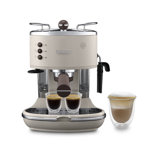 DE'LONGHI - De'Longhi ICONA VINTAGE - Macchina da Caffè Manuale Espresso e Cappuccino, Polvere e Cialde ESE,1.4L, Beige (ECOV311.BG) - 2150001764