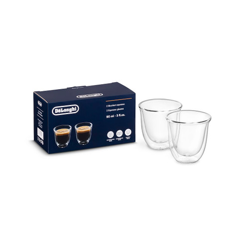 DE'LONGHI - Bicchieri espresso in vetro a doppia parete, 90 ml, set di 2 - 2210009813
