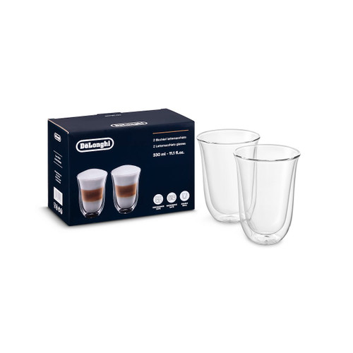 DE'LONGHI - Bicchieri lattemacchiato in vetro a doppia parete, 330 ml, set di 2 - 2210009702